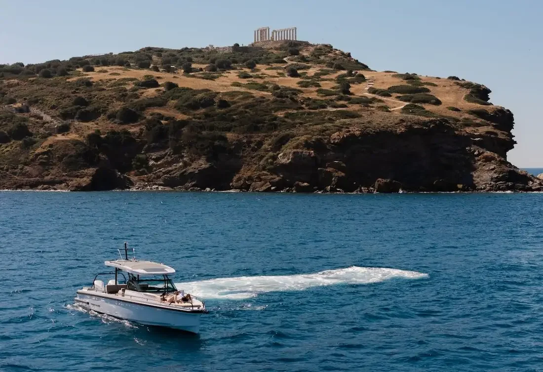 Private Sunset boat trip to Cape Sounio & Patroklos Island